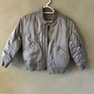 GAP Kids Metallic Gray Green Puffer Jacket